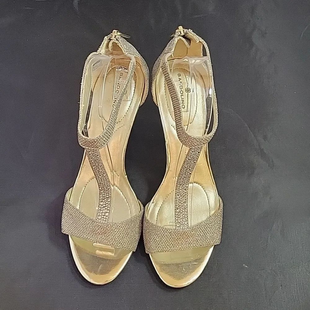 BANDOLINO GLITTER-MESH &RHINESTONES ZIPPER CLOSURE SANDAL - Picture 3 of 11